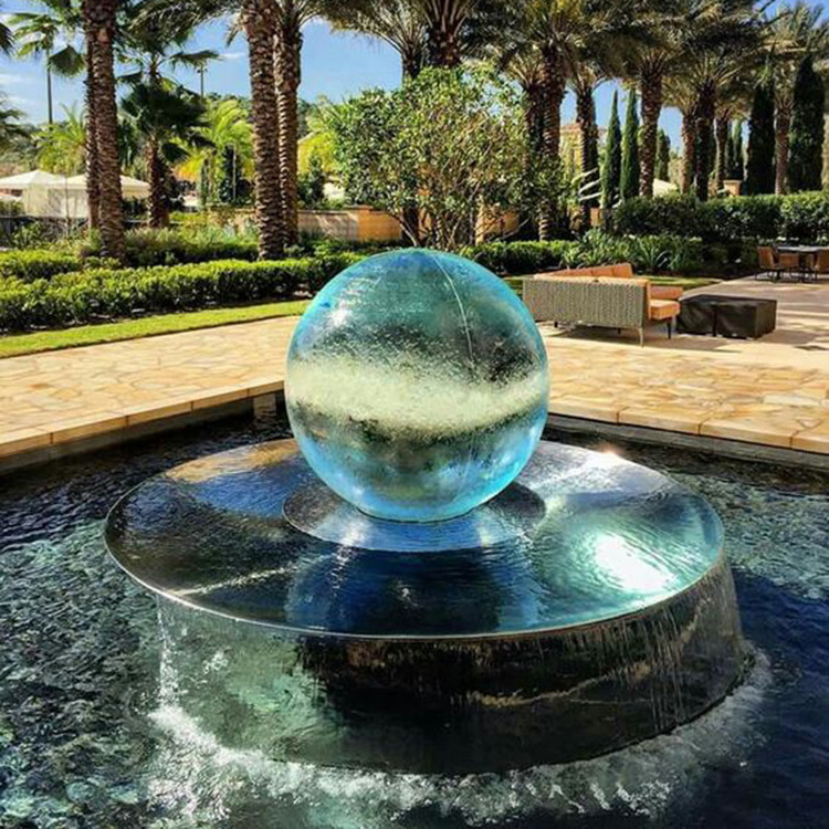 Customized stainless steel outdoor public landscape acrylic ball fountain fountain crystal ball