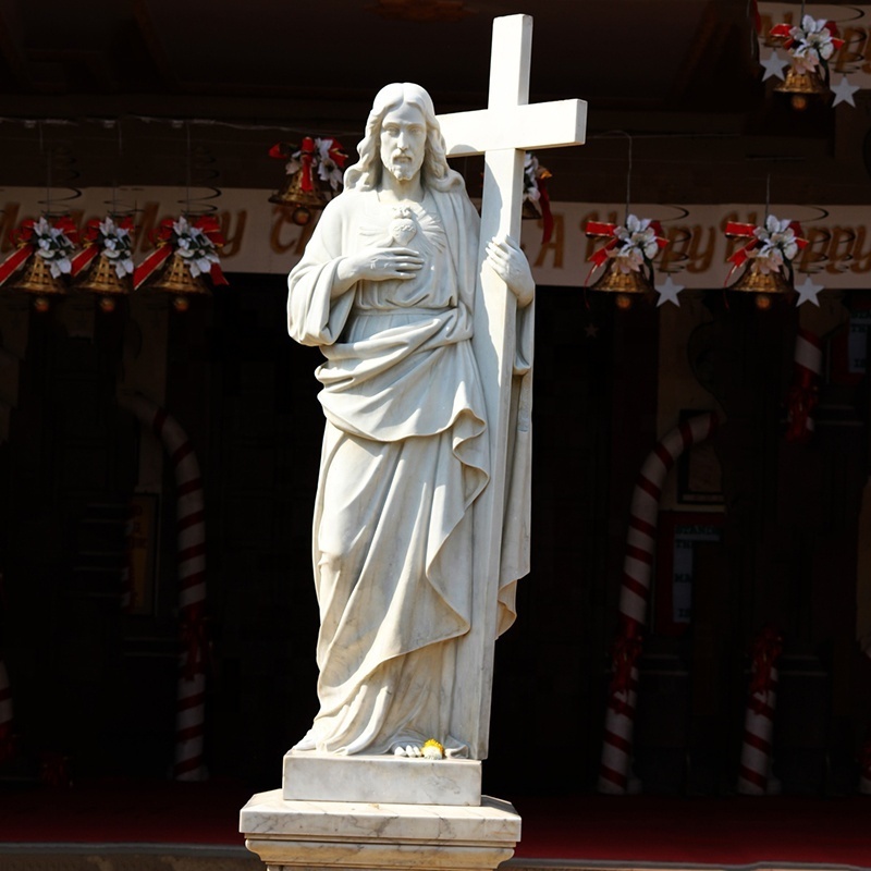 Church Classical Religious Catholic Christ Life Size White Marble Stone Jesus Statues Sculpture