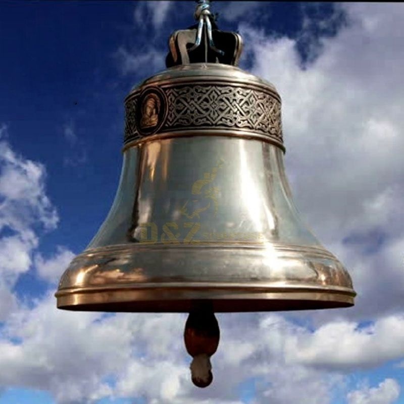 Outdoor Luxury High Quality Antique Custom Hand Carved Temple Church Hanging Large Bronze Bell Sculpture For Sale