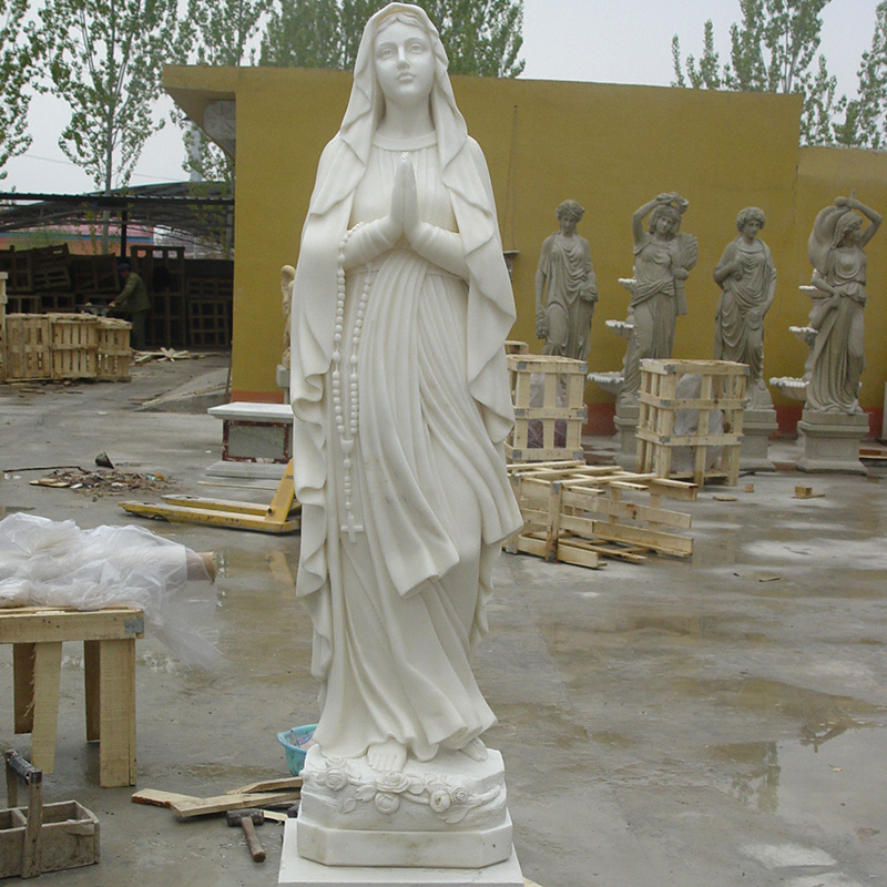 Hand made natural stone religious virgin mary altar statue for church decoration