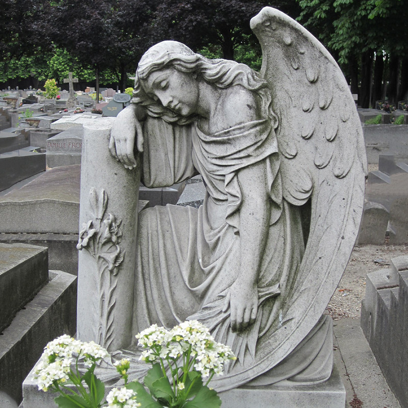 Natural granite carved marble stone angel love sculpture statue weeping angel headstone