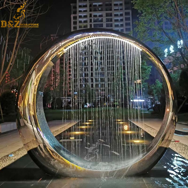 Outdoor Decorative Garden Modern Fountains Big Stainless Steel Bowls Spillway Water Fall Water Fountain