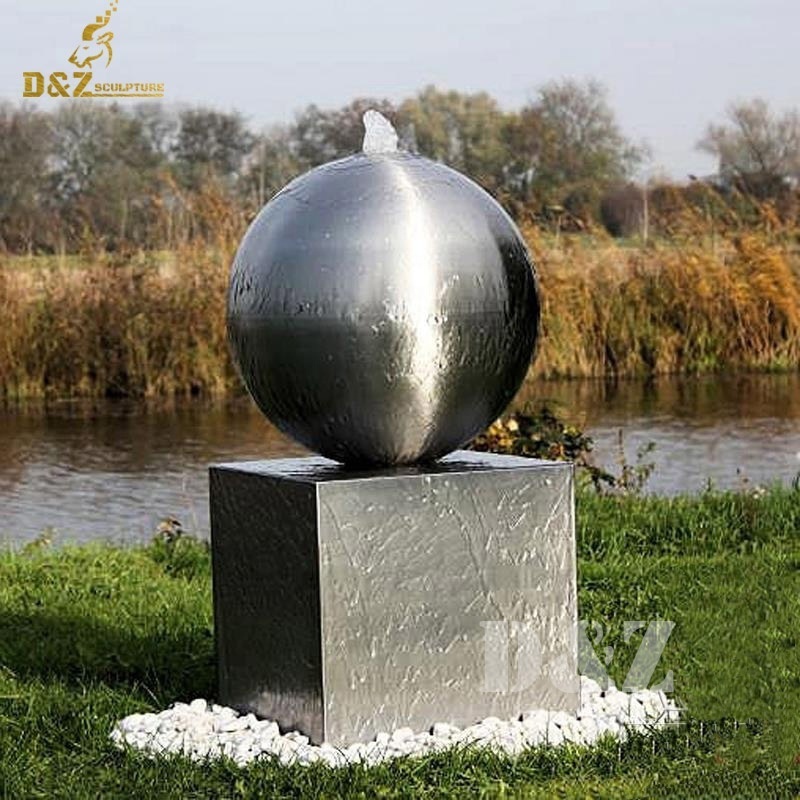 Customized Outdoor Garden Stainless Steel Water Fountain Large Globe Sphere Acrylic Crystal Ball Fountain