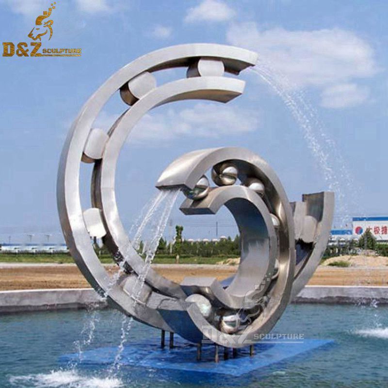 stainless steel mirror finishing teapot design water fountain modern art for garden decor