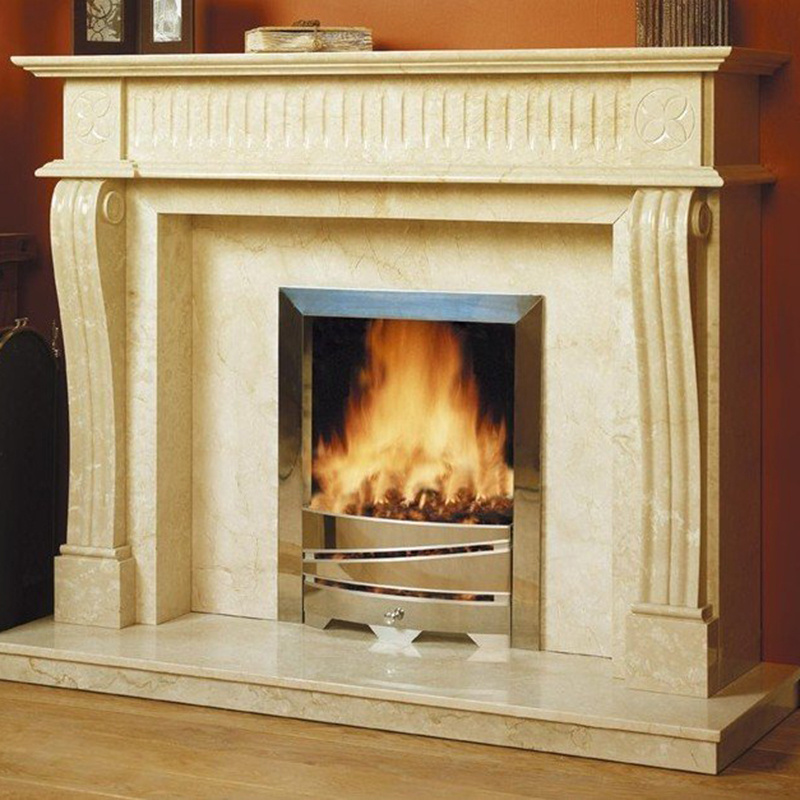 Fancy Arched Fireplace Surround White Marble Mantel Simple Design Home Modern Decor