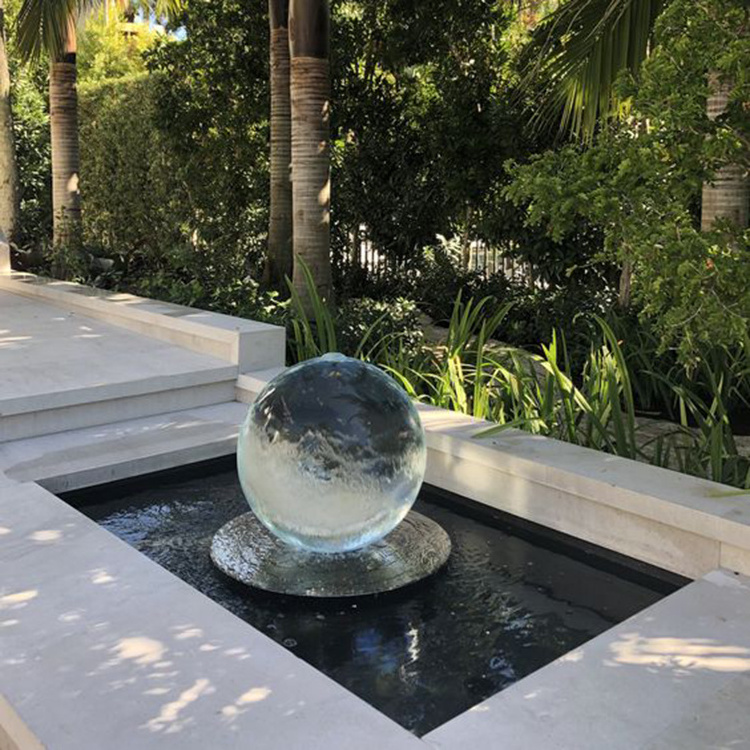 Garden decoration stainless steel acrylic ball fountain outdoor front yard  fountain crystal ball