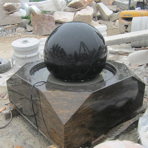 Stone Feng Shui Black Marble Rotating Ball Water Sphere Fountain For Indoor or Outdoor