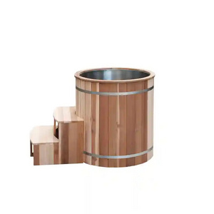 Portable Wooden PVC Ice Bath Tub Electric Large Machine Ice Barrel Cold Plunge Therapy Tub Fitness Recovery