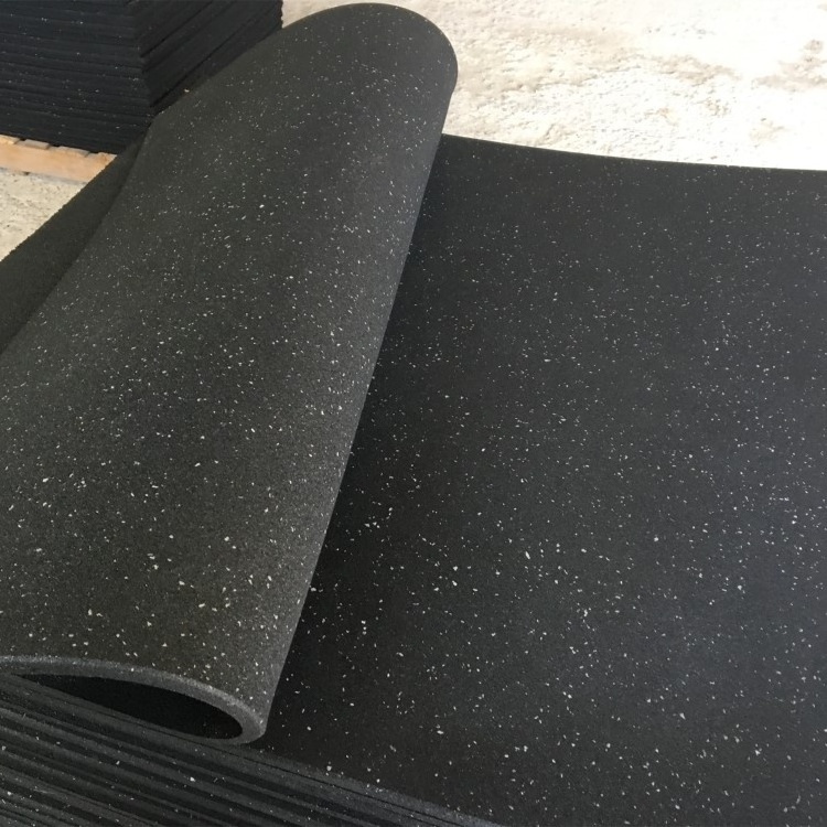 Good Quality's Gym Flooring Fitness Black Rubber Mat with Shining Colorful Spot Gym Floor Mat Rubber Flooring