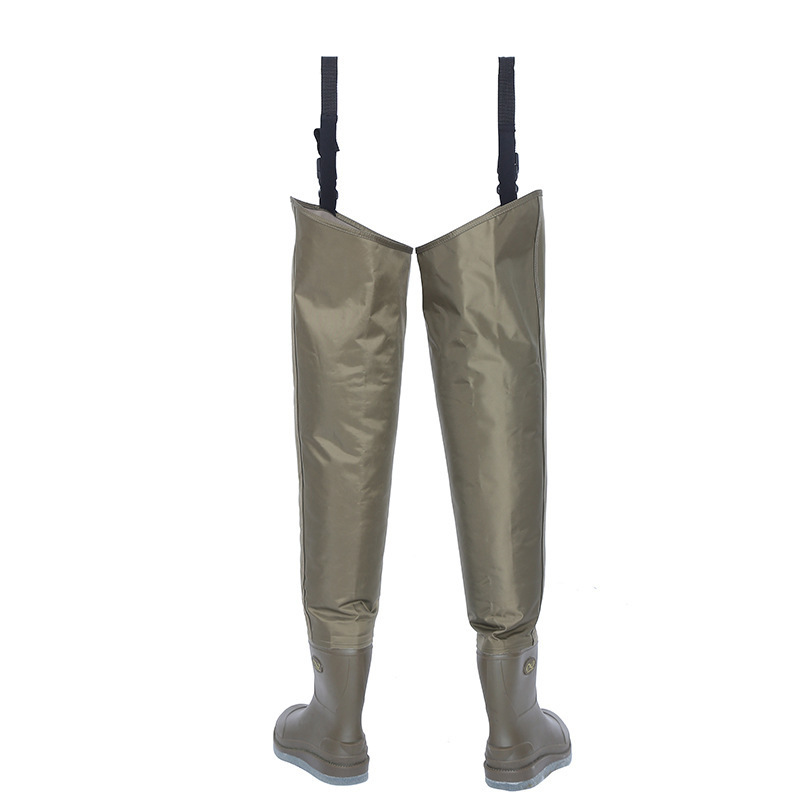 Hip Fishing Waders Boots with Rubber Waders Felt Sole for Fishing 2024 Hot Selling PVC Waterproof Nylon Sportswear Men 4 Season