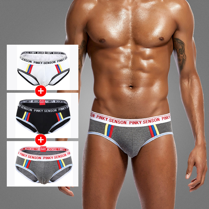 European and American men's underwear customized production low waist modal cotton concave-convex briefs sexy thong