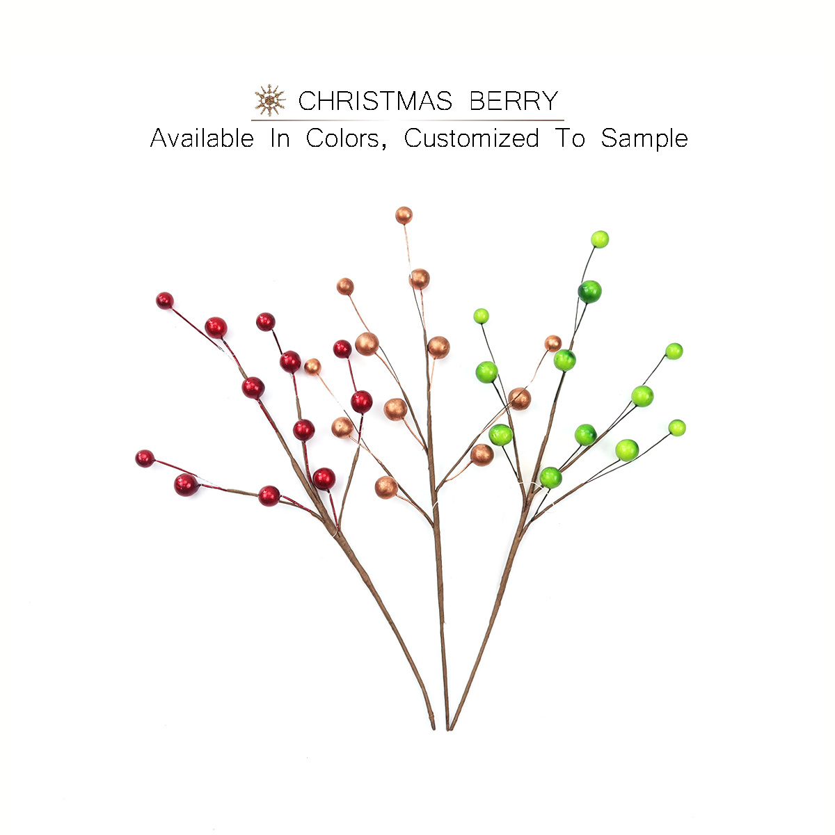 Artificial Christmas Berry Branches  Arrangement Red Berry Picks for Festival Holiday and Home Christmas navidad  decorations