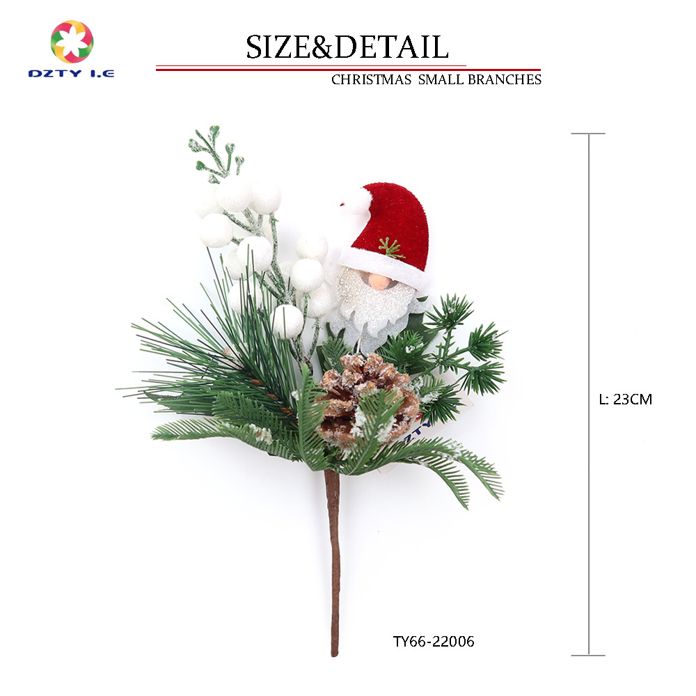 Commercial Artificial Christmas Frosty Pine Cone White Berry Father Christmas For Navidad Decoration