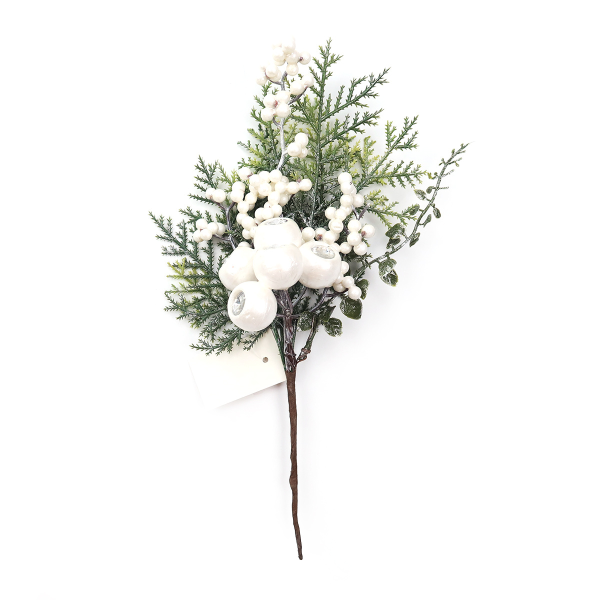 Christmas  Artificial Dry White Berry Ornaments Pine Holly Branch Tree-Shaped Festival Decoration christmas pine picks