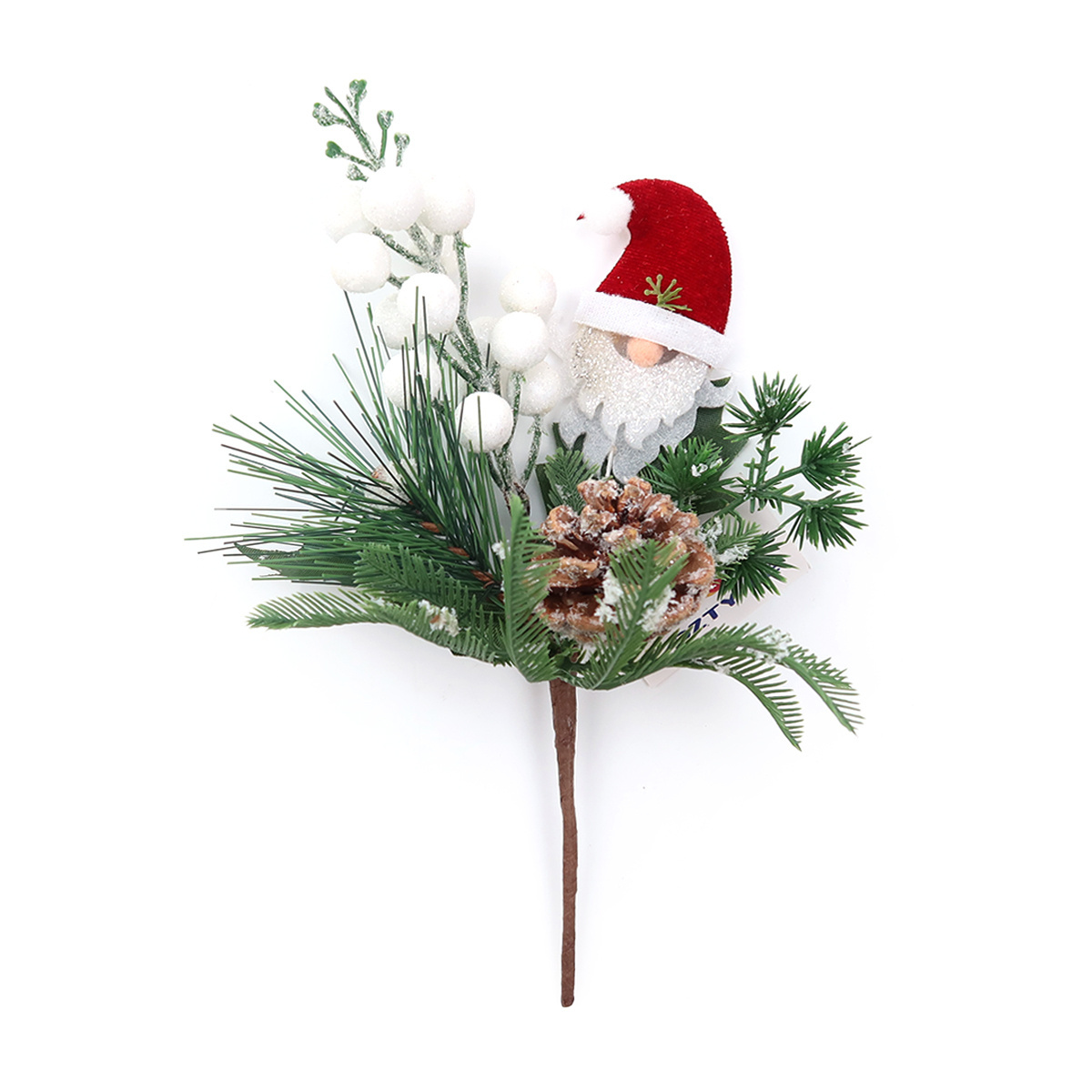 Commercial Artificial Christmas Frosty Pine Cone White Berry Father Christmas For Navidad Decoration