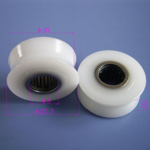 small plastic pulley wheel for toys luggage nylon and rubber with heavy bearing