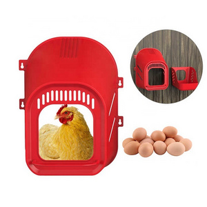 Chicken Nesting Boxes, 1 Hole plastic Chicken Egg Laying Box with Swing Perch and Rollout Egg Collection for Chicken Coop