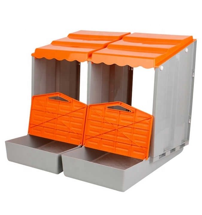 Chicken Nesting Boxes,3 Holes plastic Chicken Egg Laying Box with Swing Perch and Rollout Egg Collection for Chicken Coop