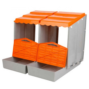 Chicken Nesting Boxes2 Hole plastic Chicken Egg Laying Box with Swing Perch and Rollout Egg Collection for Chicken Coop