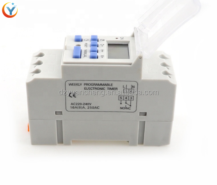 Electronic Weekly 7 Days Programmable Digital TIME SWITCH Relay Timer Control AC 220V 230V 12V 24V 48V 16A Din Rail Mount THC15A