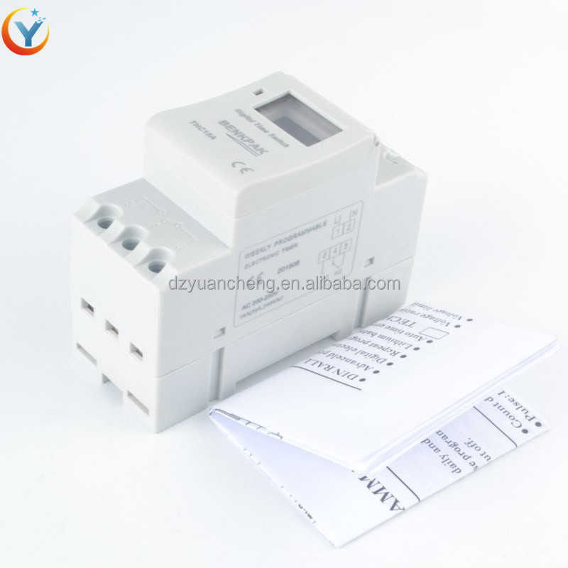 Electronic Weekly 7 Days Programmable Digital TIME SWITCH Relay Timer Control AC 220V 230V 12V 24V 48V 16A Din Rail Mount THC15A