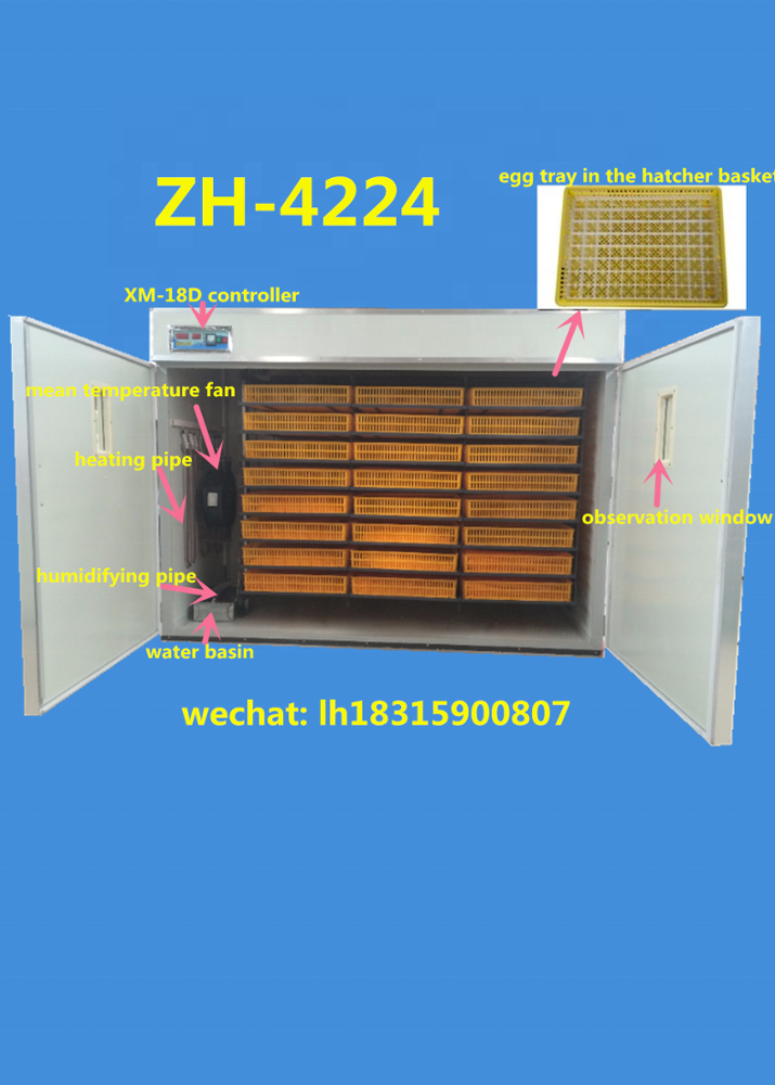 Best selling ZH-4224  commercial  incubator for hatching about 4000 chicken eggs/poultry hatcher/CE approved incubator