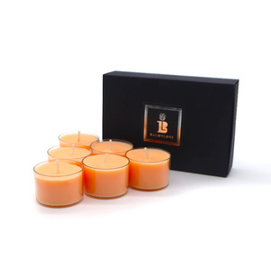 Unscented Tea Lights in Clear Cups Smokeless Scented Candle with Premium Tealight Candles Aromatic