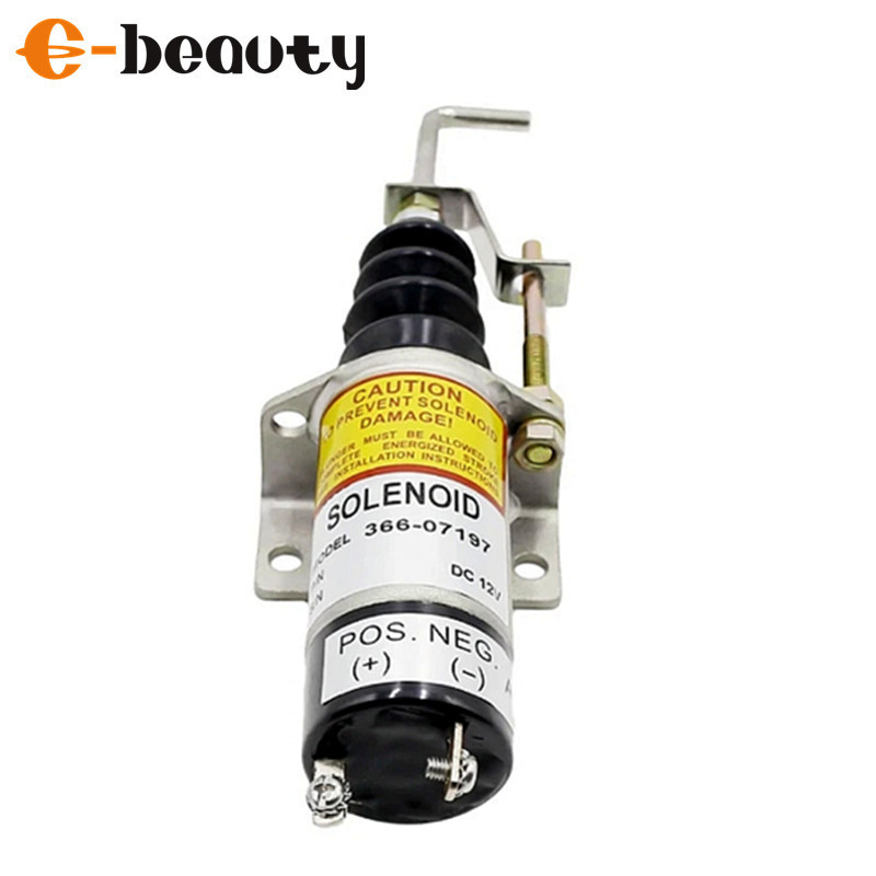 Generator Spare Parts Excavator Fuel Shut Off Solenoid Valve Stop Solenoid 12V 24V 366-07197