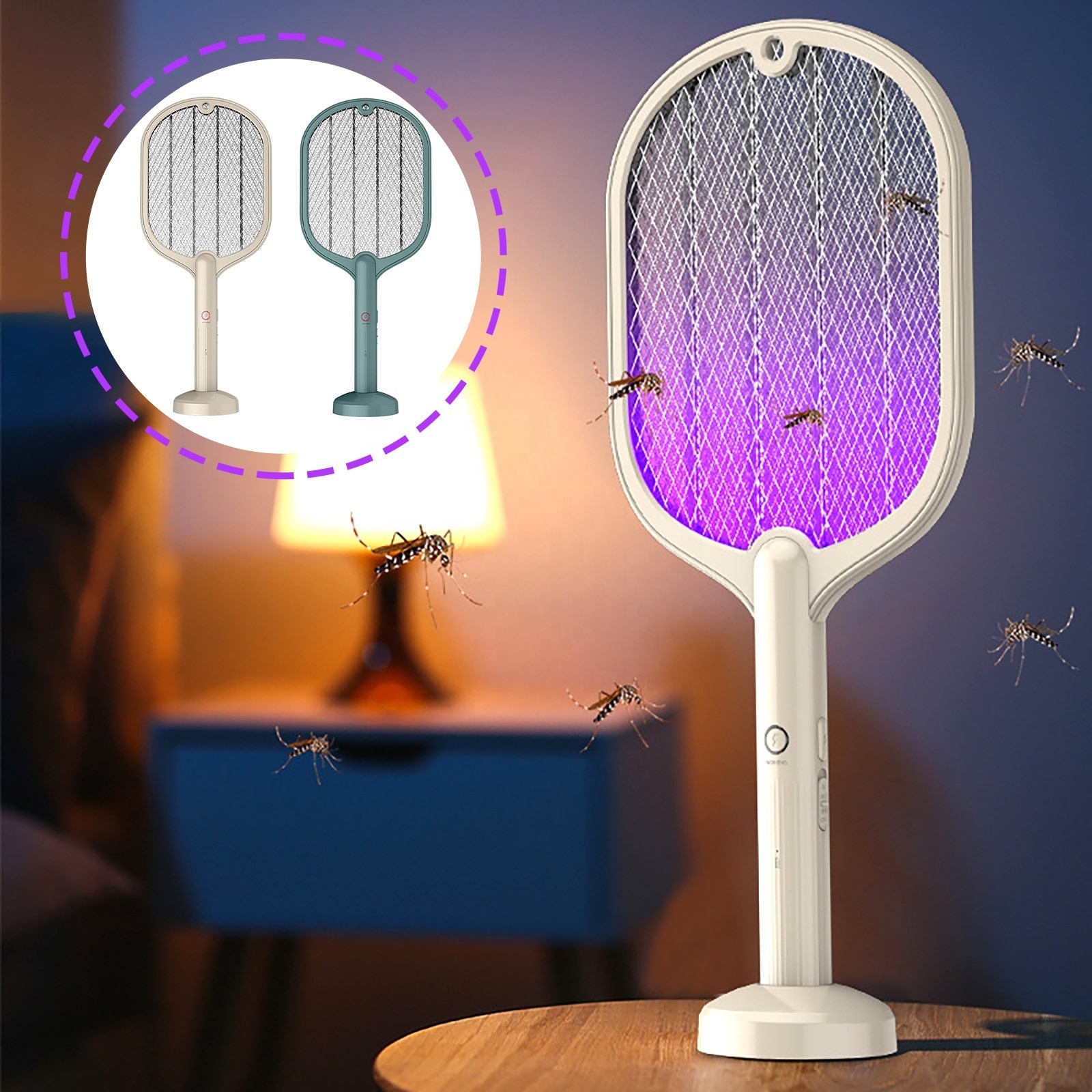 Dropshipping Electric Mosquito Killer Rechargeable Bug Zapper Summer Fly Swatter Trap Home Bug Insect Racket Mosquito Swatter