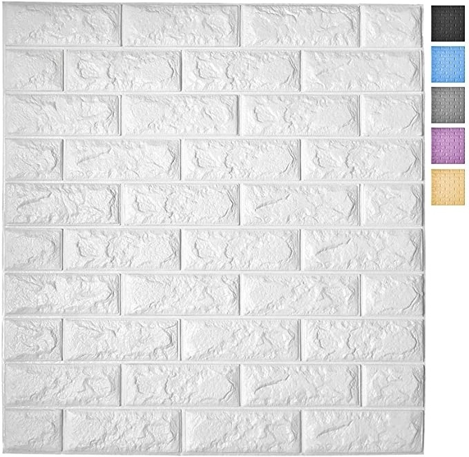 White Brick 3D Wall Panels Peel and Stick Wallpaper for Living Room Bedroom Background Wall Decoration