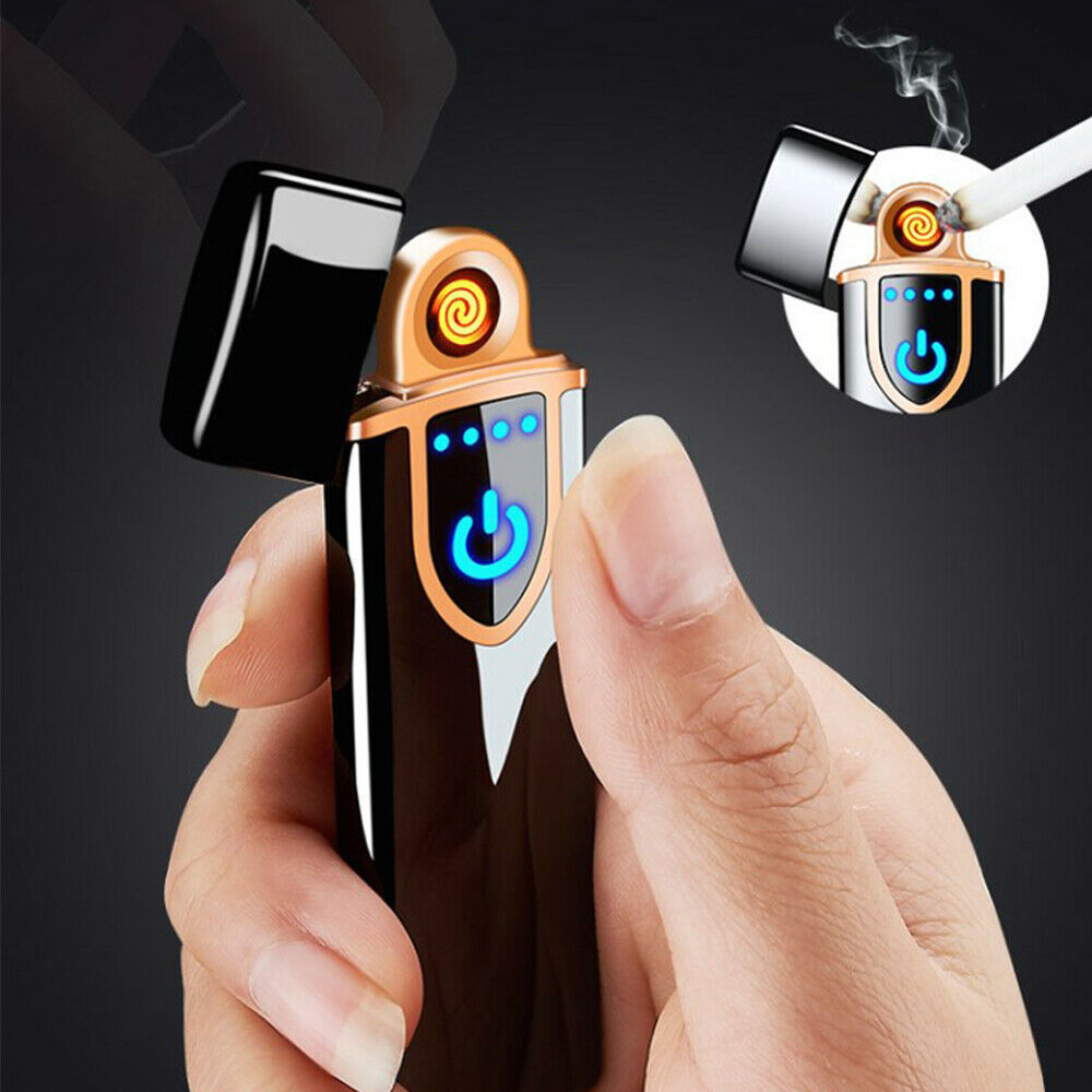 new USB Windproof Flameless Rechargeable Electronic Dual Arc Cigarette Lighter