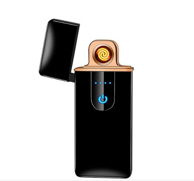 Hot Tungsten Turbo USB Rechargeable  Lighter Windproof Touch-senstive Switch Lighter Cigarettes For Smoking