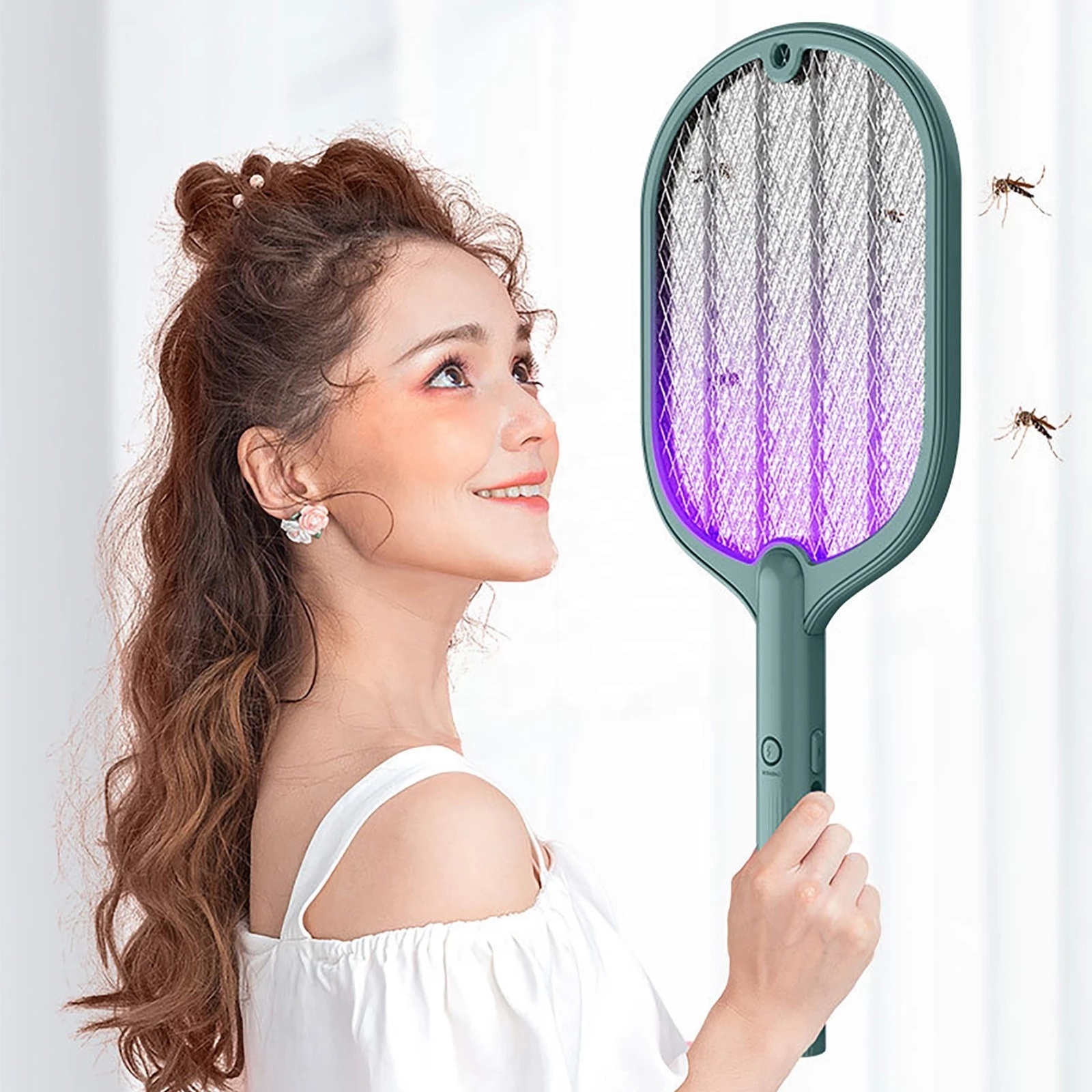 Dropshipping Electric Mosquito Killer Rechargeable Bug Zapper Summer Fly Swatter Trap Home Bug Insect Racket Mosquito Swatter