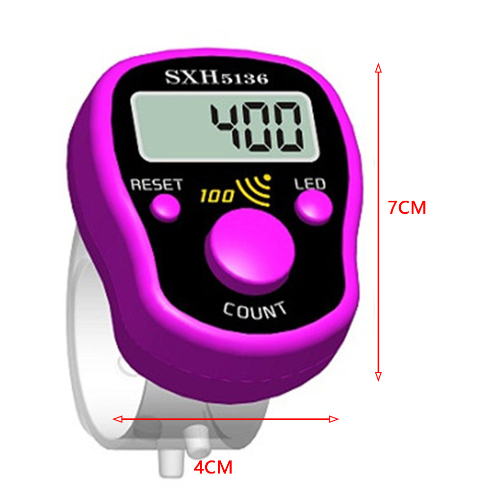 SXH5136 LED light Finger Counter Ring Luminous Tally Counter Stitch Marker Sewing Knitting Electronic resettable digital counter