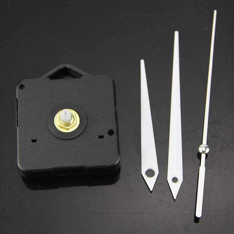 Silent large wall Quartz Clock Movement Mechanism Black & White Hands Repair Tool Parts Kit DIY Set With Hook