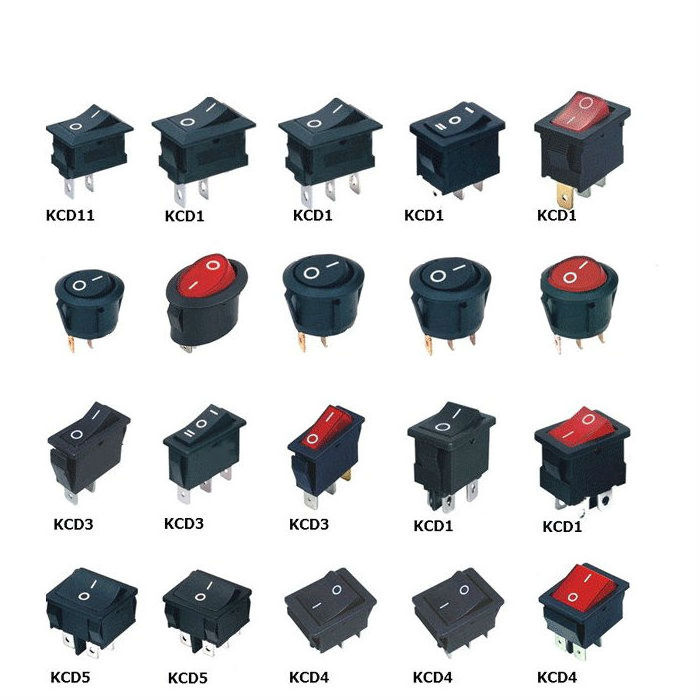 price wholesale miniature KCD1-2 15MM copper feet 2p 0-1 Round mini rocker switch