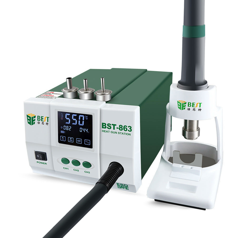 Wholesale price 1200W BST-863 High power Lead-free Hot Air Gun Intelligent Digital Display Soldering Station