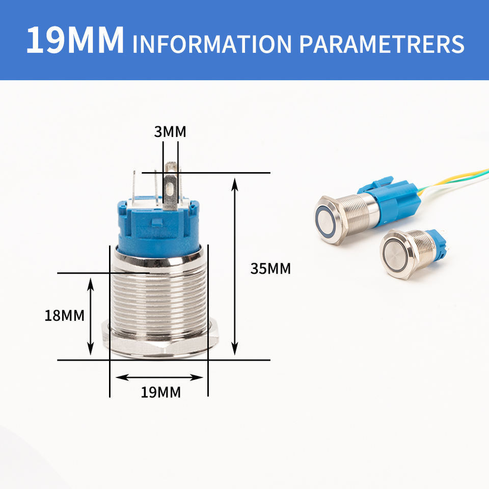 button switches metal switch momentary illuminated with light 12mm led plastic on off water proof push