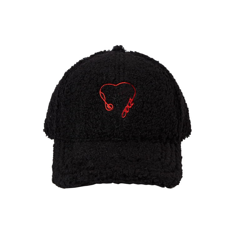 Custom embroidery wool fur warm outdoor fleece furry cap unisex winter hat gorras baseball cap