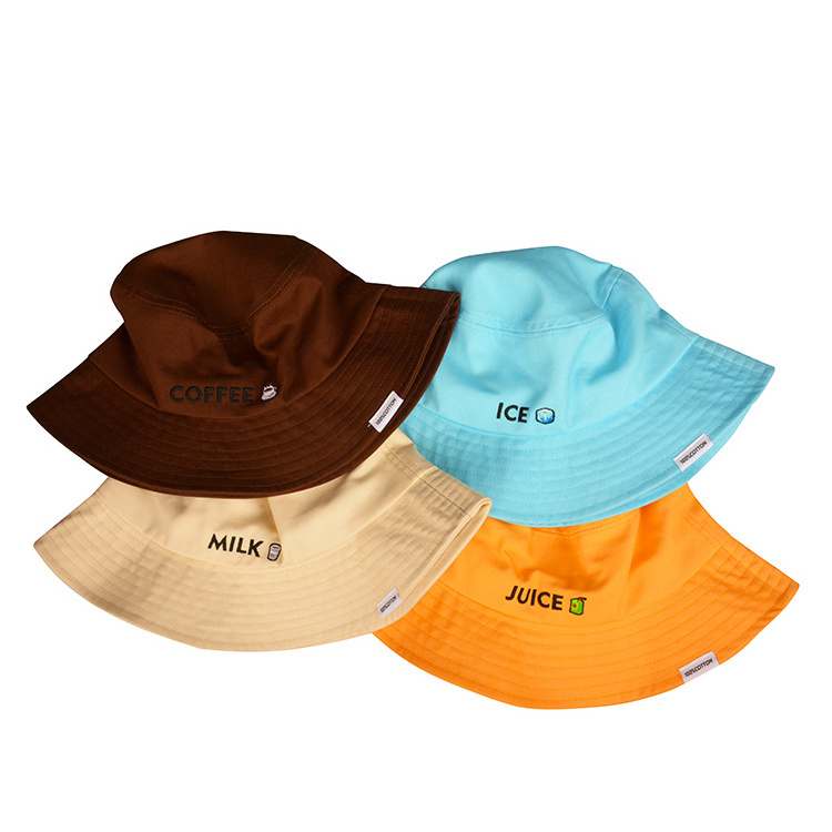 Custom Design 100% Cotton Caps Bucket Hats Your Own Logo Embroidery Bucket Hat