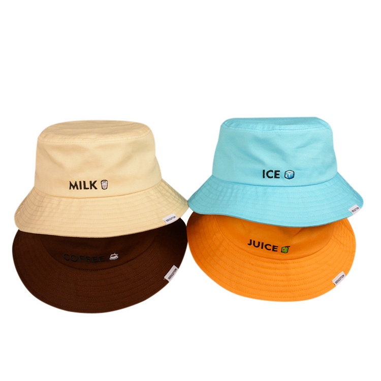 Custom Design 100% Cotton Caps Bucket Hats Your Own Logo Embroidery Bucket Hat