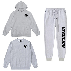 Manufacture Soft High Quality 400gsm French Terry Custom Hoodie And Jogger Set Puff Print Tracksuit