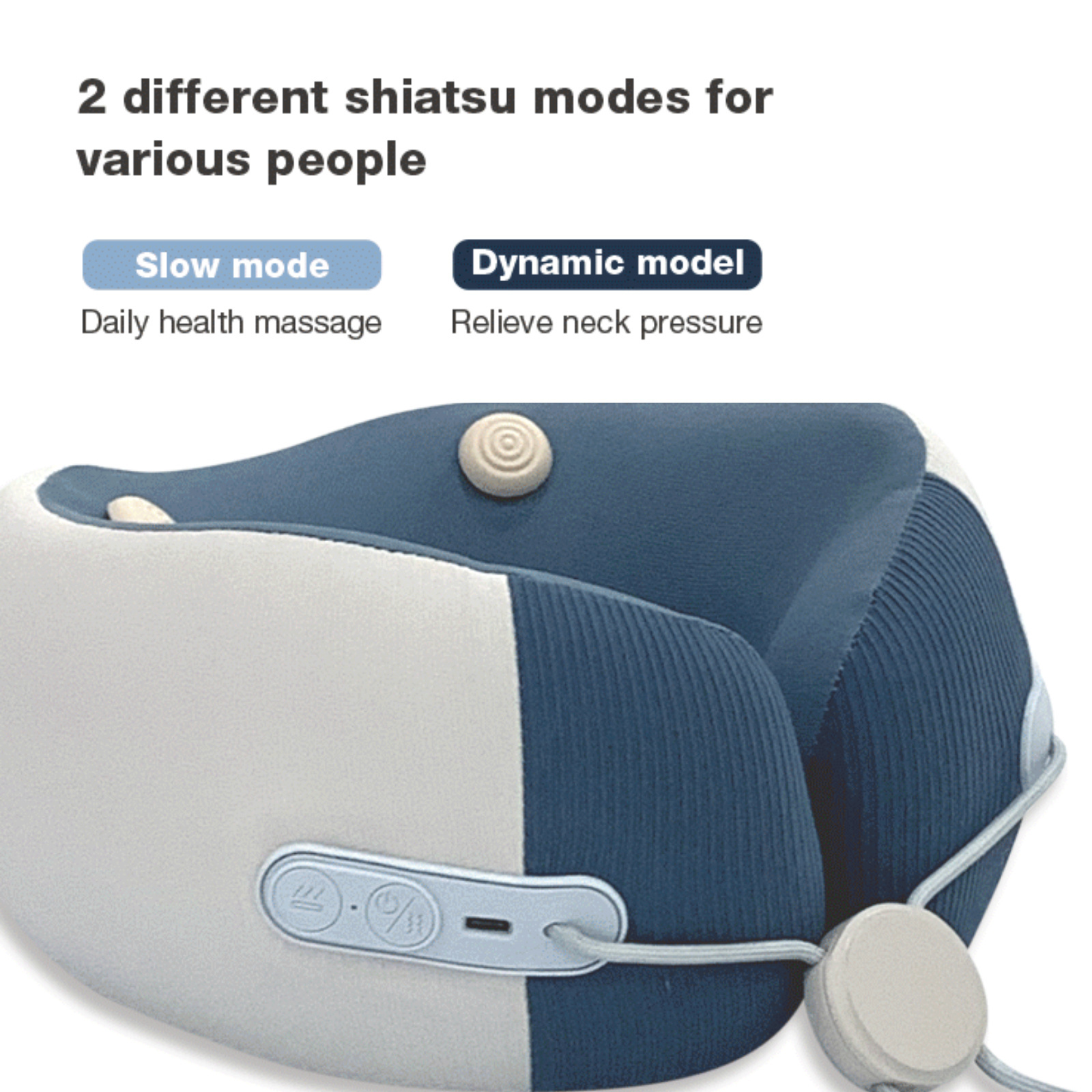 U shape Vibration Neck Massager Portable Rechargeable Travel Pillow With Heat and Massage Function