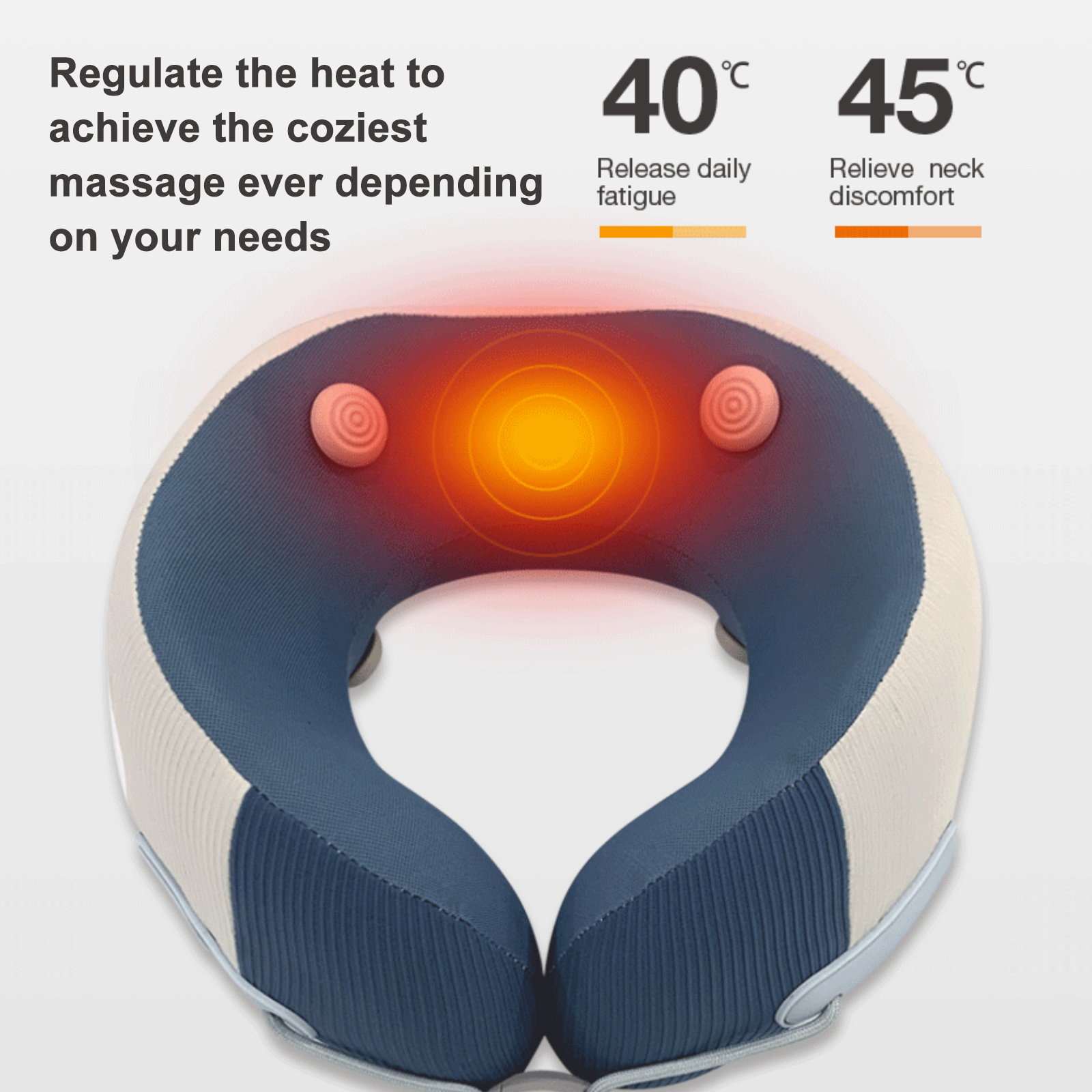 U shape Vibration Neck Massager Portable Rechargeable Travel Pillow With Heat and Massage Function