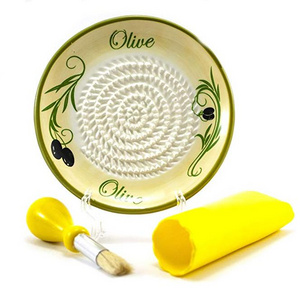 All in one Ceramic Garlic Grater set Garlic Peeler Kitchen Brush garlic grinder plate