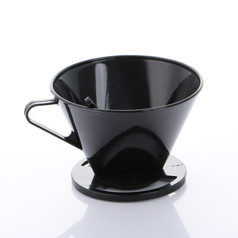 2021 Plastic Black Single Cup Pour Over Coffee Brewer Brewing Cone Dripper Maker Coffee Filter