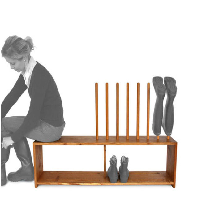 Living Room Furniture Wooden Wellie Welly Boot Rack Bamboo Wood Vertical Boot Standing Rack