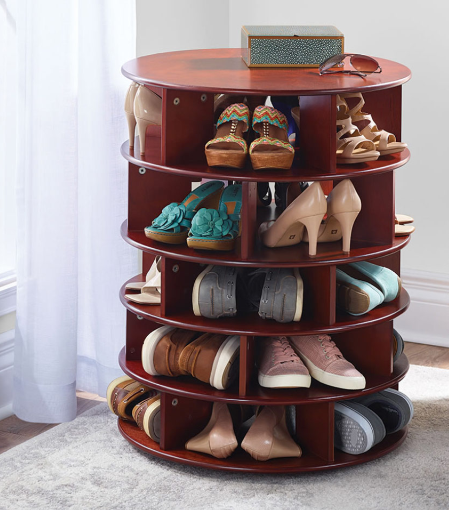 Rotating 25 Pair Shoe rack ferris wheel shoes rack wood pallet shoe rack for sale