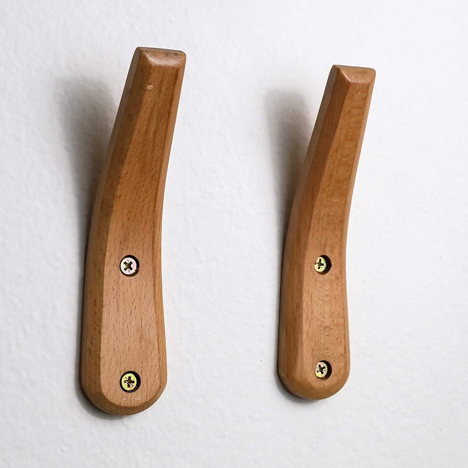 Wooden Single Wall Clothe Hanger Mounted Hook Wood Coat Rack Mid-Century Modern Wall Coat Hooks Solid Beech Wood Set