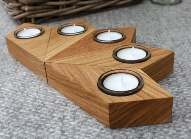 Star candlestick holder wooden candle stick holder wood tea light candle holder